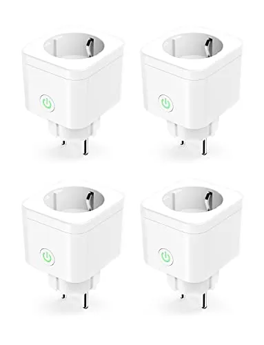 Refoss WLAN Steckdose Zeitschaltuhr Steckdose 4er Pack Smart Alexa Steckdose mit Fernbedienung, Smart Home WiFi Steckdose mit Sprachsteuerung, Smart Plug Funktioniert mit Alexa, Google