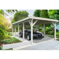 Palmako Karl Einzelcarport 23,1 m² - 360x762 cm - Hochwertiger Carport aus Holz mit modernem Flachdach, idealer Schutz für Ihr Fahrzeug und optisches Highlight in Ihrem Garten.