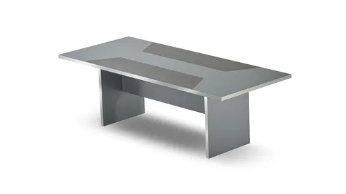 Silberner Konferenztisch aus Holz - Moderner Bürotisch Rechteckig - Ideal für Meetings und Besprechungen, dieser elegante Konferenztisch in Silber bietet Platz für bis zu 8 Personen und überzeugt durch sein modernes Design und pflegeleichte Oberfläche.