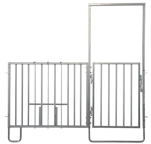 Kerbl Seitenteil mit Türe und Fressplätze, kurz, modulare Zaunaufstallung 14491