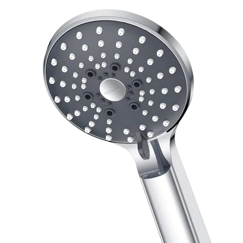 YEAUPE PRO Duschkopf Handbrause 6 Strahlarten Hochdruck Chrom | Anti-Kalk Silikondüsen, Ein-Knopf-Umschaltung, werkzeuglose Montage für Bad, Dusche und angenehmes Duscherlebnis