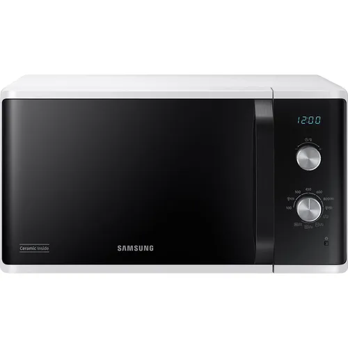 Samsung MG23K3614AW Mikrowellenherd - Mikrowelle mit 23 l, Dual Dial und Crunch-Kochen für gleichmäßiges Garen. AutoDefrost-Funktion für schnelles Auftauen. Antibakterielle Keramik-Innenseite für einfache Reinigung.