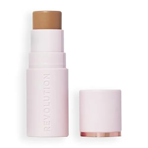 Revolution Skin Silk Bronzer Stick - Aufbauende Farbe für Wangen, Augen und Lippen - Creme-zu-Puder-Formel - Vegan & Cruelty-Free - Light Sunkissed - 4,5 g
