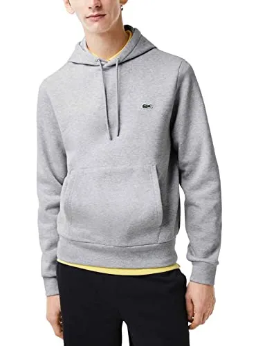 Lacoste Herren Sh9623 Sweatshirts – Chinesisches Silber, 5X-Large - Kapuzenpullover für Herren mit aufgerautem Bio-Baumwoll-Fleece für Komfort und Umweltbewusstsein. Klassische Passform mit Kängurutasche und ikonischem Krokodil-Logo.