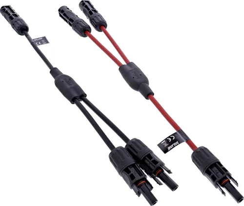 InLine® Solarkabel 2-fach Verteiler-Set schwarz/rot 0,36m