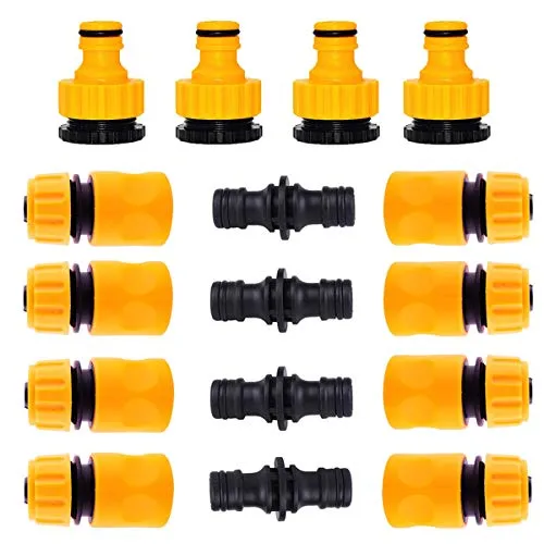 Mengger Gartenschlauch Anschluss Set, 16PCS Schlauchverbinder 1/2 Zoll Schlauchkupplung Zubehör Gartenschlauch Verbinder Gartenschlauch Verbindungsstück für Gartenschlauch Wasserhahn mit Gewind