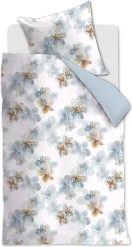 Beddinghouse Bettwäsche Estelle Blue Grey 135 x 200 cm – Elegante Baumwoll-Satin - Hochwertige Bettwäsche Estelle in Grau-Blau, 100% Baumwolle, 135x200 cm. Stilvolles Design mit elegantem Blumendruck und nachhaltiger Verpackung für ein komfortables Schlaferlebnis.