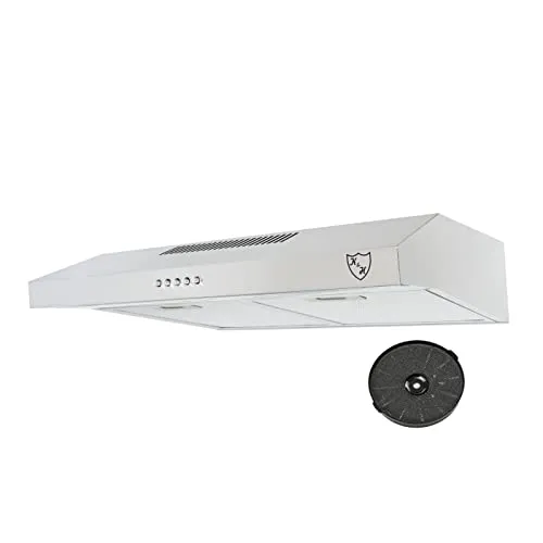 K&H Dunstabzugshaube 60cm UH01-60CS, Edelstahl - Dunstabzugshaube 60cm, starke 200 m³/h Leistung, spülmaschinengeeigneter Metall-Fettfilter und optionale Umluftfunktion mit Aktivkohlefilter für frische Luft in Ihrer Küche.