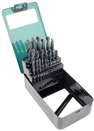 Brüder Mannesmann M54341 Spiralbohrer-Set 25-teilig - Bohren, 25 hochwertige HSS Spiralbohrer von 1 mm bis 13 mm in stabiler Metallkassette für ordentliche Aufbewahrung und vielseitige Einsatzmöglichkeiten in Metall.