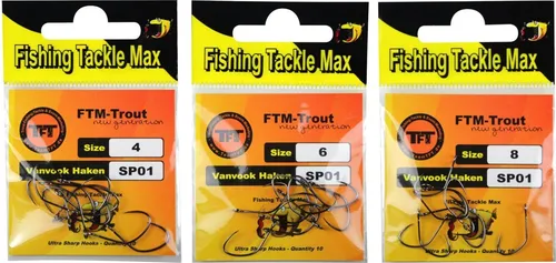 FTM Spoonhaken ohne Widerhaken - 10 Forellenhaken für Blinker, Größe:4