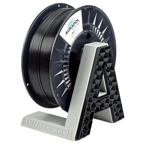 AURAPOL PLA 3D Filament Schwarz 1 kg 1,75 mm - Zubehör für 3D-Drucker, biologisch abbaubar und ideal für Anfänger, optimiert für FDM-Drucker mit hervorragender Schichthaftung und einfacher Verarbeitung.