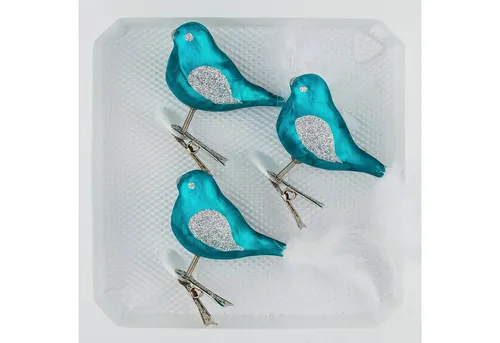 Navidacio Christbaumschmuck 3 tlg. Glas Vogel Set in 