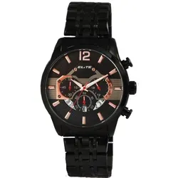 Elite Quarzuhr 2800085 – Stilvoller Chronograph mit Edelstahlband - Elegante Herrenarmbanduhr mit hochwertigem Quarzuhrwerk. Das anpassbare Edelstahlarmband und der roségoldfarbene Gehäuse machen sie zum perfekten Accessoire für jede Gelegenheit.