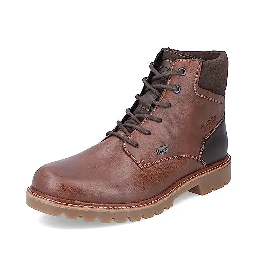 Rieker Herren Schnürstiefeletten 38840 - Stylische Übergangsstiefel für Männer - Herren-Stiefel aus Glattleder, warm gefüttert und mit bequemer TR-Sohle, ideal für kalte Tage und modische Auftritte.