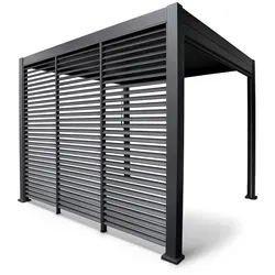 Lamellenwand Mirador 113 cm für 3,6 m Wand Anthrazit - Terrassenüberdachungen – Stilvolle Aluminium-Lamellenwand für mehr Privatsphäre und Schutz vor Sonne und Wind, witterungsbeständig und langlebig.