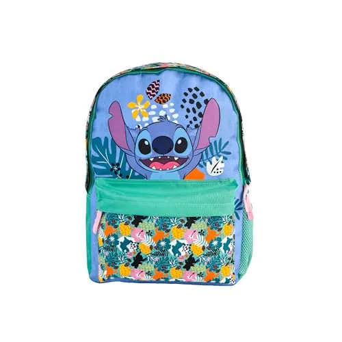 TOYBAGS Stitch Tropical Schulrucksack, anpassbar an Trolley, gepolstertes Rückenteil, Laptop-Fach, innen vollständig gefüttert und personalisierbar, 42 x 31 x 13,5 cm, bunt, M, Casual