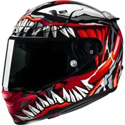 HJC RPHA 12 MAXIMIZED VENOM MARVEL - Integraler Motorradhelm - Motorradhelm mit leichter Kohlefaser-Außenschale, hervorragender Schlagfestigkeit und 99 % UV-Schutz. Ideal für hohe Geschwindigkeiten und maximalen Komfort.