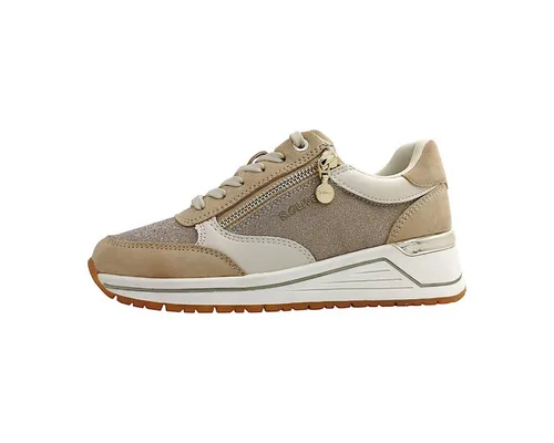 s.Oliver Damen Sneaker flach mit Reißverschluss - Damen-Sneaker aus hochwertigem Leder und Synthetik, mit herausnehmbarer Einlegesohle für individuellen Komfort und sportliches Design – ideal für den Freizeit-Look.