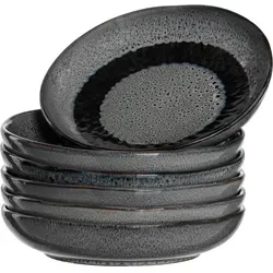 Leonardo Keramikteller MATERA 6er-Set 20,7 cm anthrazit - Teller Set für stilvolle Esstische, spülmaschinen- und mikrowellengeeignet, ideal für den Landhausstil. Genießen Sie schöne Akzente im Alltag mit dem eleganten anthrazitfarbenen Design!