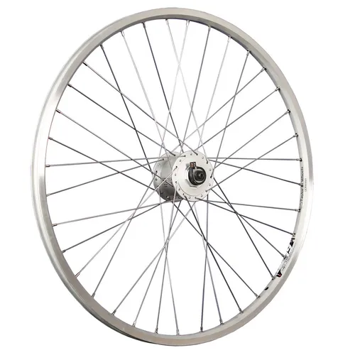 Laufrad 26 Zoll Vorderrad Fahrrad Hohlkammerfelge geöst Shimano DH-C3000 silber