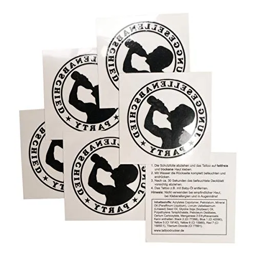 Junggesellen Party Tattoo - Party Tattoo - JGA Tattoo - Junggesellen Sticker (10) 10 x