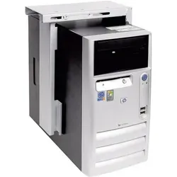 Dataflex PC-Halterung 32312 - Top Grip, silber - Computer- & Server-Racks mit Schreibtischmontage für Mini- und Midi-Tower, bietet einen praktischen Schiebemechanismus für bessere Zugänglichkeit.