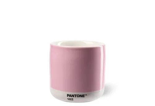 Pantone Thermobecher 220 ml hellrosa - Thermobehälter mit doppelten Isolierwänden, hält Getränke länger warm und überzeugt durch hochwertiges Porzellan in leuchtenden Pantone-Farben. Ideal für Kaffee-Liebhaber und als stilvolles Dekorationselement.
