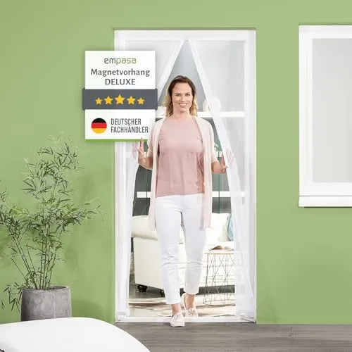 empasa Fliegengitter Tür Magnet Fliegenvorhang DELUXE in weiß von empasa