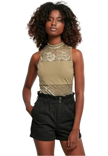 Urban Classics Damen Ladies Laces Body Khaki, 5XL