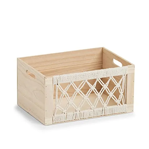 Zeller 15189 Aufbewahrungskiste 'Boho' aus Holz - Schrankkoffer aus hochwertigem Holz, ca. 35 x 25 x 18 cm, mit stilvollem Boho-Design für eine dekorative und praktische Aufbewahrung.