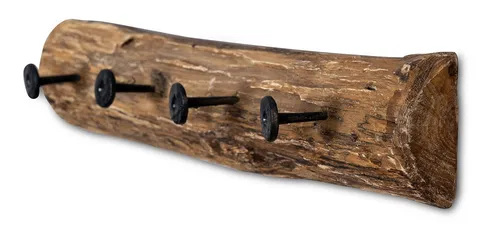 Levandeo® Garderobe aus Teakholz, 50cm - Garderobenpaneele aus Recyclingholz mit 4 Haken, stilvolle Wanddeko für einen organisierten Eingangsbereich.