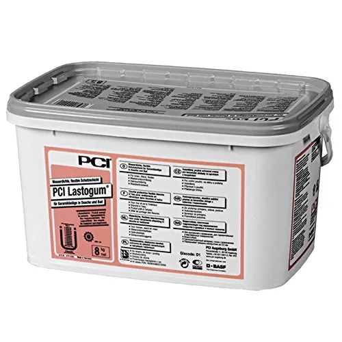PCI Lastogum 8kg - Wasserdichte Flüssigfolie für Duschabdichtung - Dichtmaterialien für Badezimmer, bietet eine flexible Schutzschicht mit schneller Trocknung in nur 2 Stunden und ideal für keramische Belege.