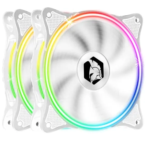 EMPIRE GAMING – PC-Gehäuselüfter Gamer 2x120MM - Hoher Luftstrom - RGB adressierbar LED PWM 3Pins 5Volt -Dual Loop - Leise - Kühlung 12CM - Weiß