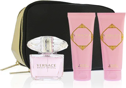 Versace Bright Crystal Geschenkset für Frauen - Eau de Toilette 90 ml + Körperlotion + Duschgel - Damendüfte - Verleihen Sie Ihrem Auftritt mit diesem bezaubernden Duft und der pflegenden Körperlotion sowie dem Duschgel einen Hauch von Luxus. Ideal für die selbstbewusste Frau.