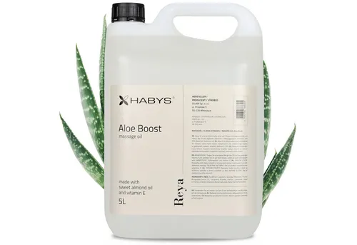 Habys Massageöl REYA Aloe Boost – Erfrischendes 5L Öl - Belebendes Massageöl mit erfrischender Aloe-Note, ideal für mobile und stationäre Anwendungen. Die leichte Formel spendet intensive Feuchtigkeit und pflegt die Haut optimal.