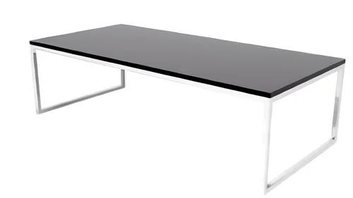 Schwarzer Couchtisch mit Holztischplatte – Modernes Büromöbel - Eleganter Couchtisch in Schwarz, ideal für Ihr Arbeitszimmer. Mit einer Höhe von 45 cm und einer robusten Holztischplatte bietet er eine stilvolle Ablagefläche.