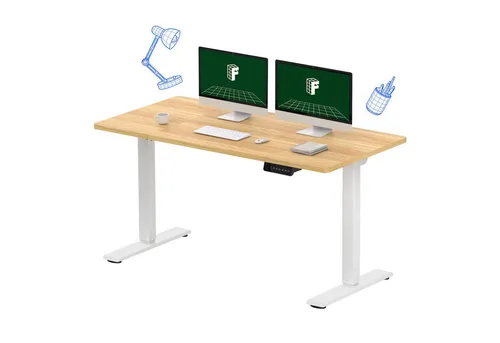 FLEXISPOT Schreibtisch Sitz-Steh-Tisch mit Memory-Funktionen (110X54/140X70/ 160X70/ 180X80/ 200X80 CM), Dual-Motor, 4 Speicherplätze, Anti-Kollisionssystem