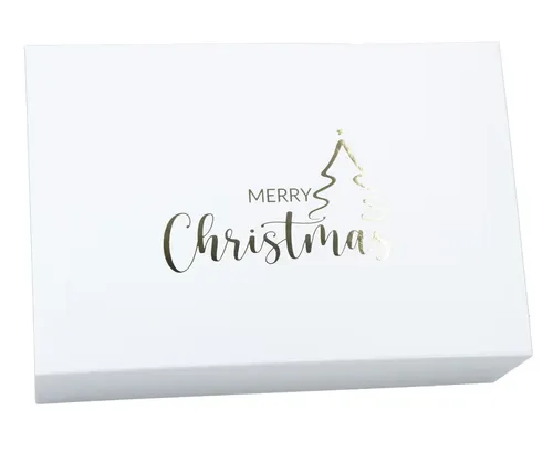 ideas in Boxes Geschenkbox für Weihnachten, Premium Geschenkkarton mit Deckel, 33x22x10 cm mit Magnetverschluss, Wiederverwendbar - Merry Christmas