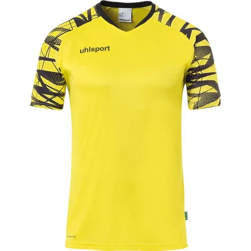 uhlsport Handballtrikot Goal 25 Kurzarm Trikot M - Trainingsbekleidung aus 100% Polyester, atmungsaktiv und ideal für Handballspieler, in auffälligem Limonengelb/Schwarz.
