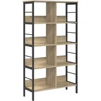 vidaXL Bücherregal Sonoma-Eiche 82 x 32 x 144,5 cm - Modernes Industrie-Bücherregal aus Holzwerkstoff und Stahl, ideal für stilvolle Aufbewahrung in Wohn- und Arbeitsräumen. Langlebig und pflegeleicht mit 8 stabilen Regalen für optimale Nutzung.