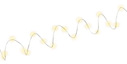 20er LED-Silberdraht-Lichterkette mit Timer - Weihnachtsbeleuchtung: Energieeffiziente Lichterkette mit 20 warmweißen LEDs, ideal für stimmungsvolle Dekoration im Innenbereich.