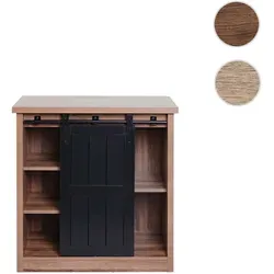 Kommode HWC-K75, Schrank Regal mit Schiebetüren - Praktische Kommode in Holz-Optik mit 5 großzügigen Fächern und flexibel verschiebbaren Schiebetüren. Ideal für zusätzlichen Stauraum und stilvolle Akzente in jedem Raum.