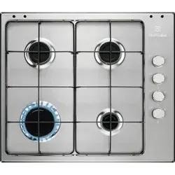 Electrolux EGS6404SX Einbau-Gaskochfeld, 4 Brenner, Edelstahl - Silber