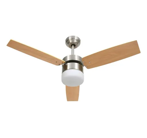 vidaXL Deckenventilator mit Licht und Fernbedienung 108 cm Hellbraun - Ventilatoren mit 3 Geschwindigkeitsstufen, integrierter LED-Beleuchtung und Fernbedienung für eine komfortable Raumkühlung und stimmungsvolle Beleuchtung.