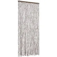 vidaXL Insektenschutz-Vorhang 90x220 cm - Taupe und Weiß aus Chenille - Fliegengitter aus weicher Chenille, schützt vor Insekten und sorgt für Privatsphäre. Leicht zu reinigen, abnehmbar und wasserdicht – ideal für Haus, Wohnmobil oder Caravan.