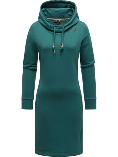 Ragwear Damen Langarm-Kleid Strickkleid kurz Sabreen Ocean Green25 Gr. M