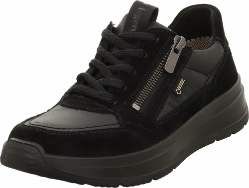 Superfit Freizeit Schnürer für Damen - Schwarz - Elegante schwarze Sneaker mit seitlichem Reißverschluss und rutschfester Sohle. Ideal für Freizeit und Alltag, bieten sie Komfort und Stil.