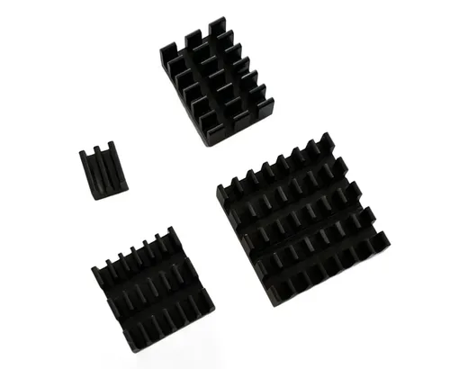 Aluminium Kühlkörper Set 4 Stück schwarz für Raspberry Pi 5 selbstklebend passiv