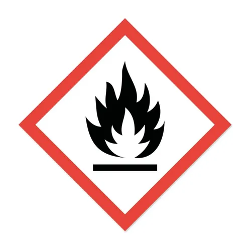 Gefahren-Aufkleber I Wetterfest I GHS02 leicht Entzündlich I 15x15cm I hin_704