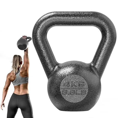 PROIRON Kettlebell Professional Kugelhantel aus Gusseisen, 4kg Gewichten Guss Schwunghantel Kugelgewicht Krafttraining - Schwarz Kettlebells